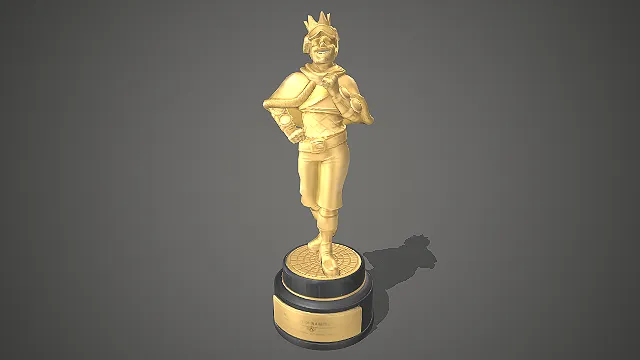 奖杯模型  金色人物  吃鸡主题  皇冠骑士角色