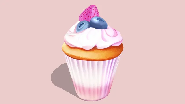 卡通风格纸杯蛋糕甜点食物