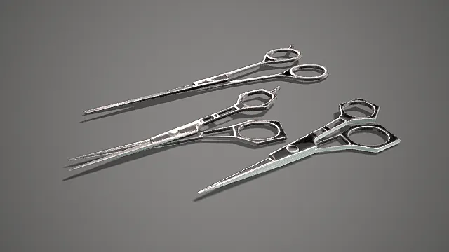 剪刀 写实3D金属模型