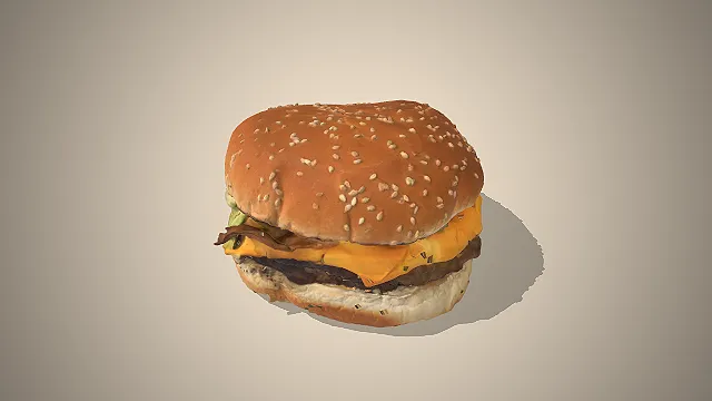 芝士牛肉汉堡  芝麻面包胚  厚制牛肉饼  西式快餐