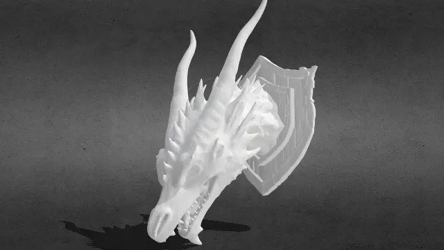 龙形头像装饰挂壁_obj