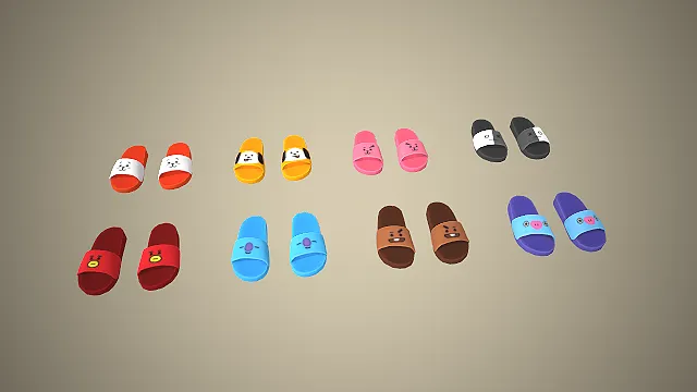 卡通凉拖  萌系表情印花  休闲风  一字拖版型  IP联名款