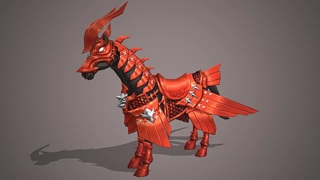 魔幻战场场景暗黑战甲战马坐骑模型