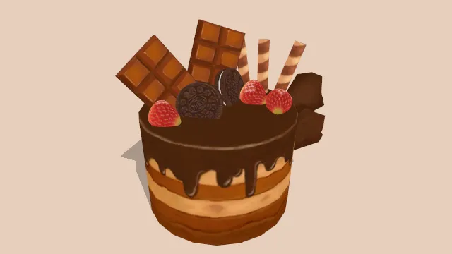 生日蛋糕巧克力酱饼干草莓水果甜点食物