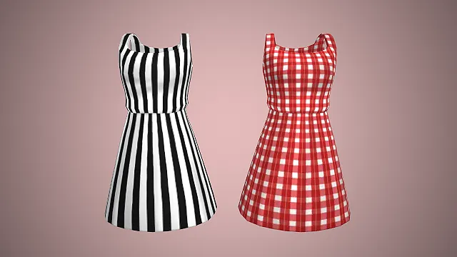 无袖连衣裙  简约清新  A字裙  游戏服饰  复古风