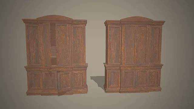 复古木质立柜  双门对开设计  多层储物  欧式风格