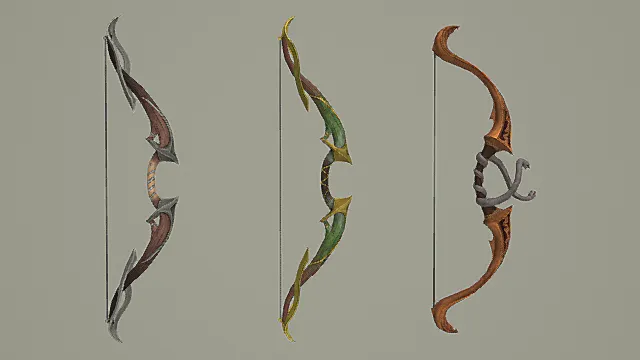 自然异化弓箭套装游戏武器3D模型