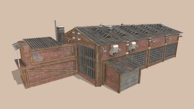 工厂旧仓库建筑破旧房屋