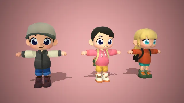 活力少年团：多彩休闲装的探险小伙伴