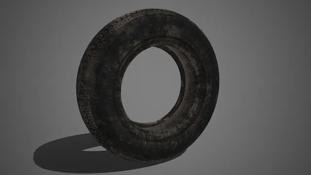 旧化风格  越野轮胎  黑胶材质  规格标识  废旧  写实风格