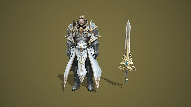 金甲圣骑士  圣辉金甲  骑士模型  甲圣骑士  骑士建模  游戏角色