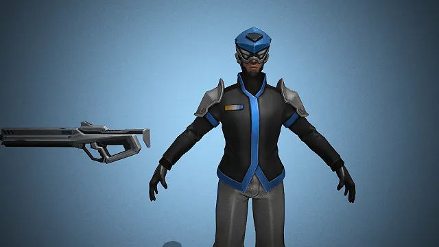 科幻执法者  3D 男性角色  未来制服  科技枪械
