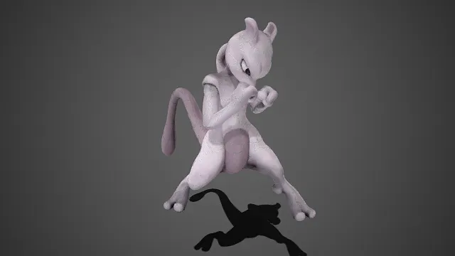 宝可梦  超梦  人体化肢体结构  战斗姿态  经典形象  爆发