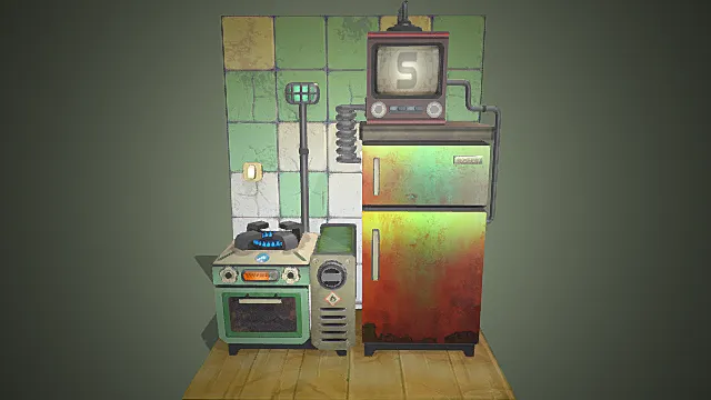 〈风来之国〉风格复古存档站模型