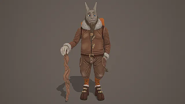 奇幻荒原风格兔耳族行者模型
