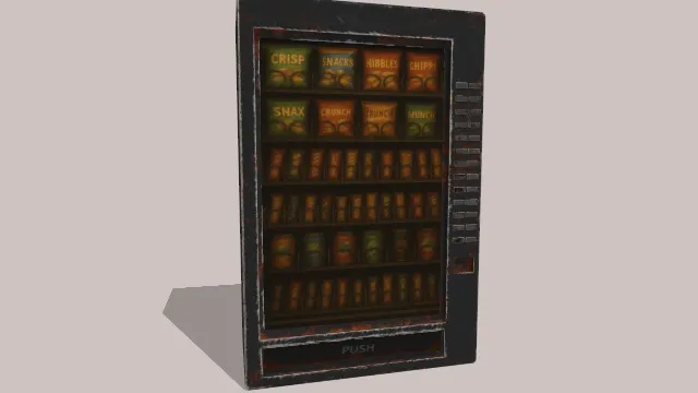 旧自动售货机零食饮品