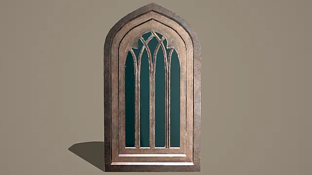 复古哥特式花窗玻璃窗3D模型