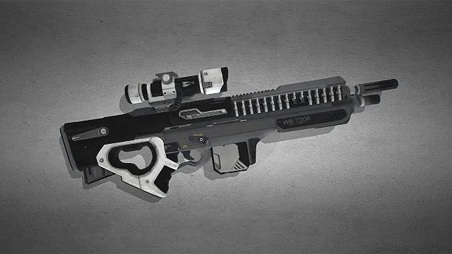 双管狙击步枪  高精度建模  战术瞄准镜  科幻风格