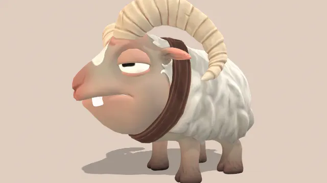 卡通风格化绵羊角色动物