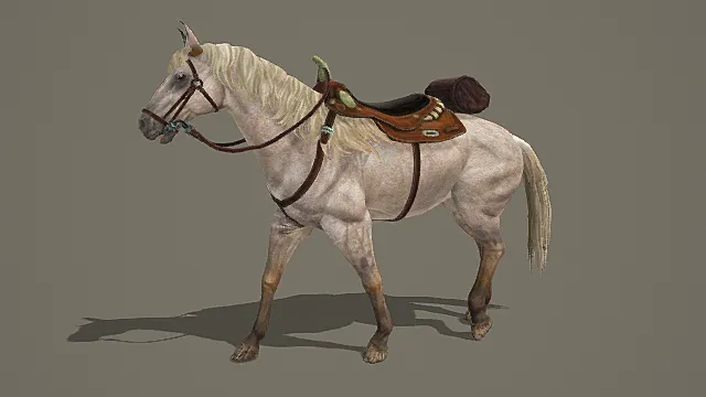 奇幻驯兽风白马坐骑3D模型