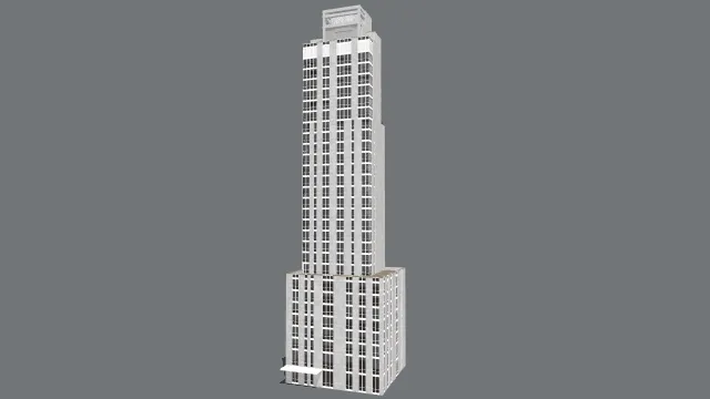 现代极简风白色网格拼接摩天楼3D模型