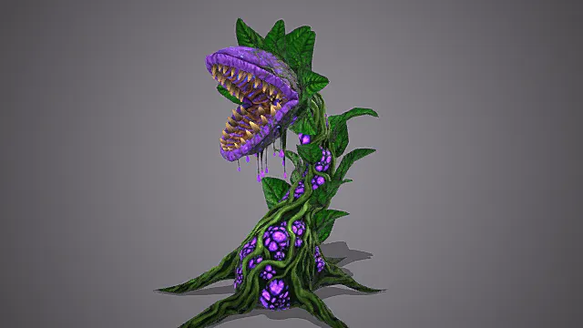 奇幻毒藤风格食人花怪物模型