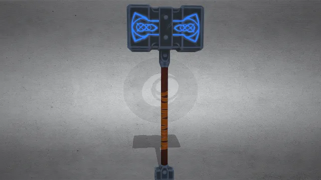 锤子风格化游戏武器道具锤头模型