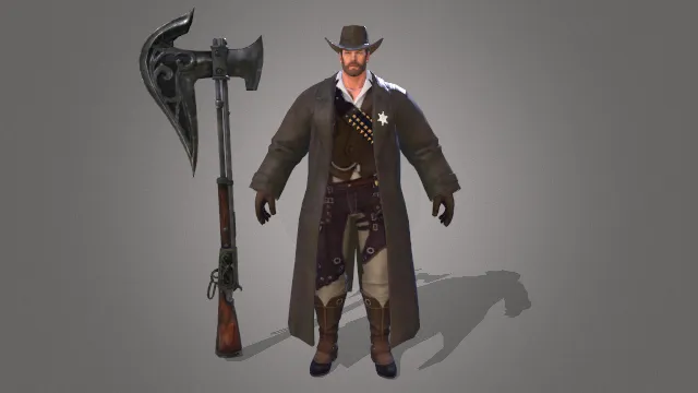 游戏模型 人物模型 牛仔猎人 游戏皮肤