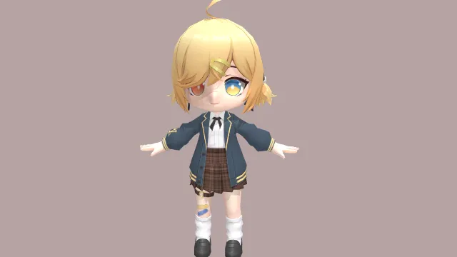 少女模型 3d模型 手办 日系 pbr模型