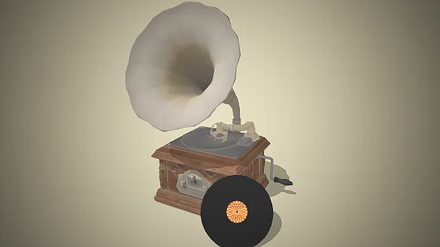 一台复古欧式风格的留声机3D模型