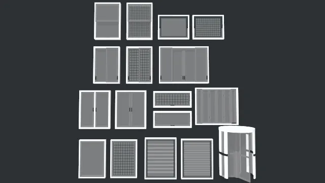 动画窗口建筑窗户开关模型