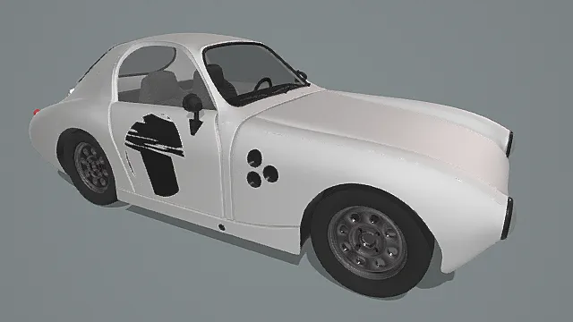 复古白色改装跑车3D模型