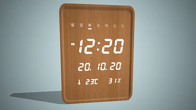 木质电子温湿度时钟  家居用品  现代简约设计  多功能电子钟