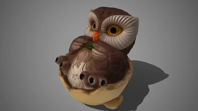 呆萌  猫头鹰装饰摆件  大眼  蛋壳  软萌可爱  治愈  