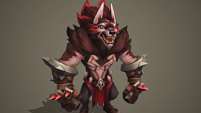 红鬃狼人战士角色模型身披护甲