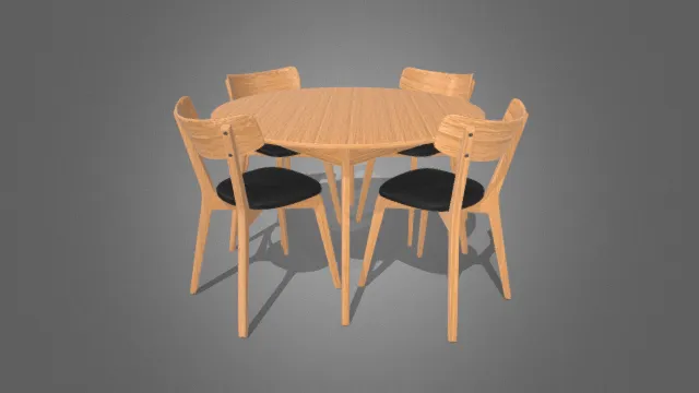写实 家具 现代家具 圆桌 椅子
