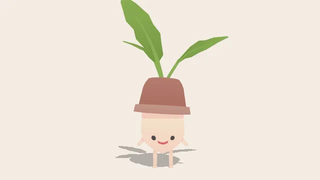 花盆里的植物根系可爱小精灵