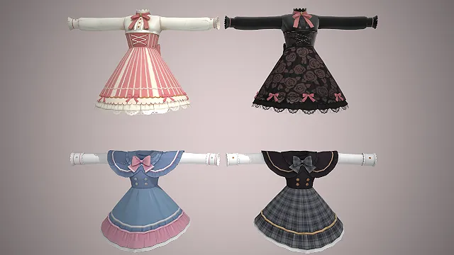 洛丽塔连衣裙  蕾丝花边  学院风  复古优雅感  蝴蝶结领饰