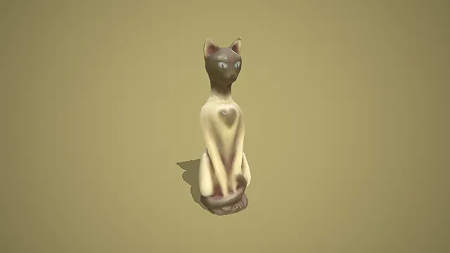 复古陶瓷暹罗猫造型装饰摆件