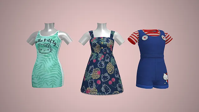 Hello Kitty联名款  服装模型  夏日休闲风  连衣裙