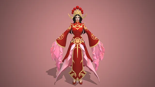 王者荣耀露娜  一生所爱皮肤  中式婚服  凤冠霞帔