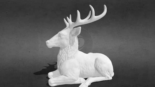跪卧的驯鹿obj