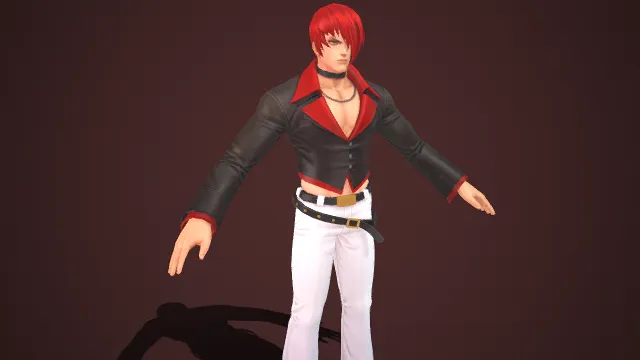 格斗风  红发利落  黑颈链  黑红拼色皮褂  街头潮流  黑红撞色  街头竞技