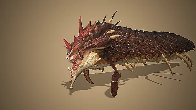 赤棘岩甲巨蚣  多足BOSS  掠食魔物  巨蚣建模  游戏模型