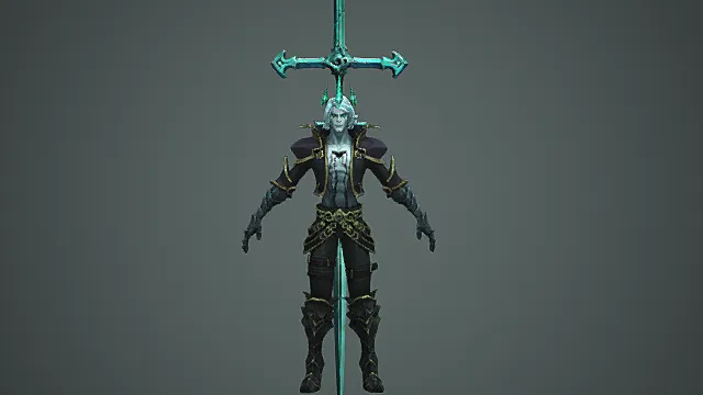 奇幻废土风格亡灵骑士角色3D模型