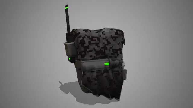 装有弹夹和通讯器的迷彩背包