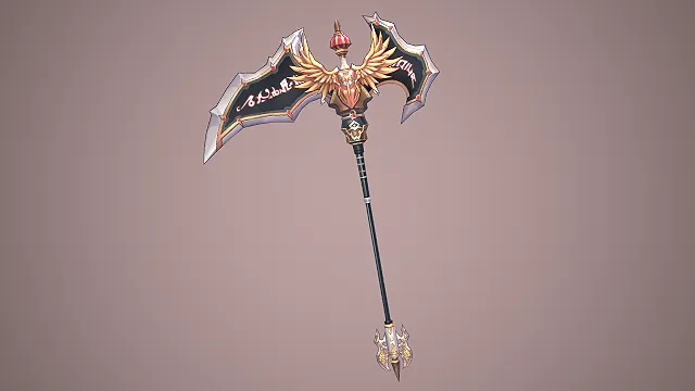 双刃斧  冷兵器  华丽欧式  卡通渲染