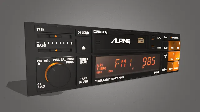 阿尔卑斯7385R卡带车载收音机播放机器