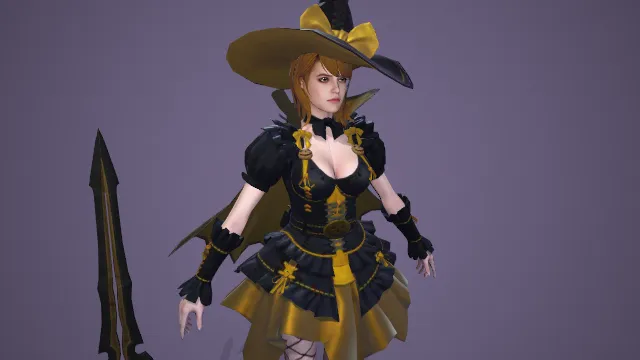 游戏模型 人物模型 万圣魔女 游戏皮肤