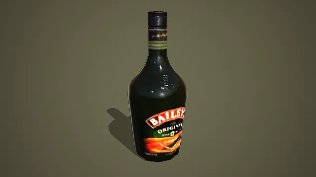 百利原味爱尔兰奶油利口酒 3D 低多边形酒类模型